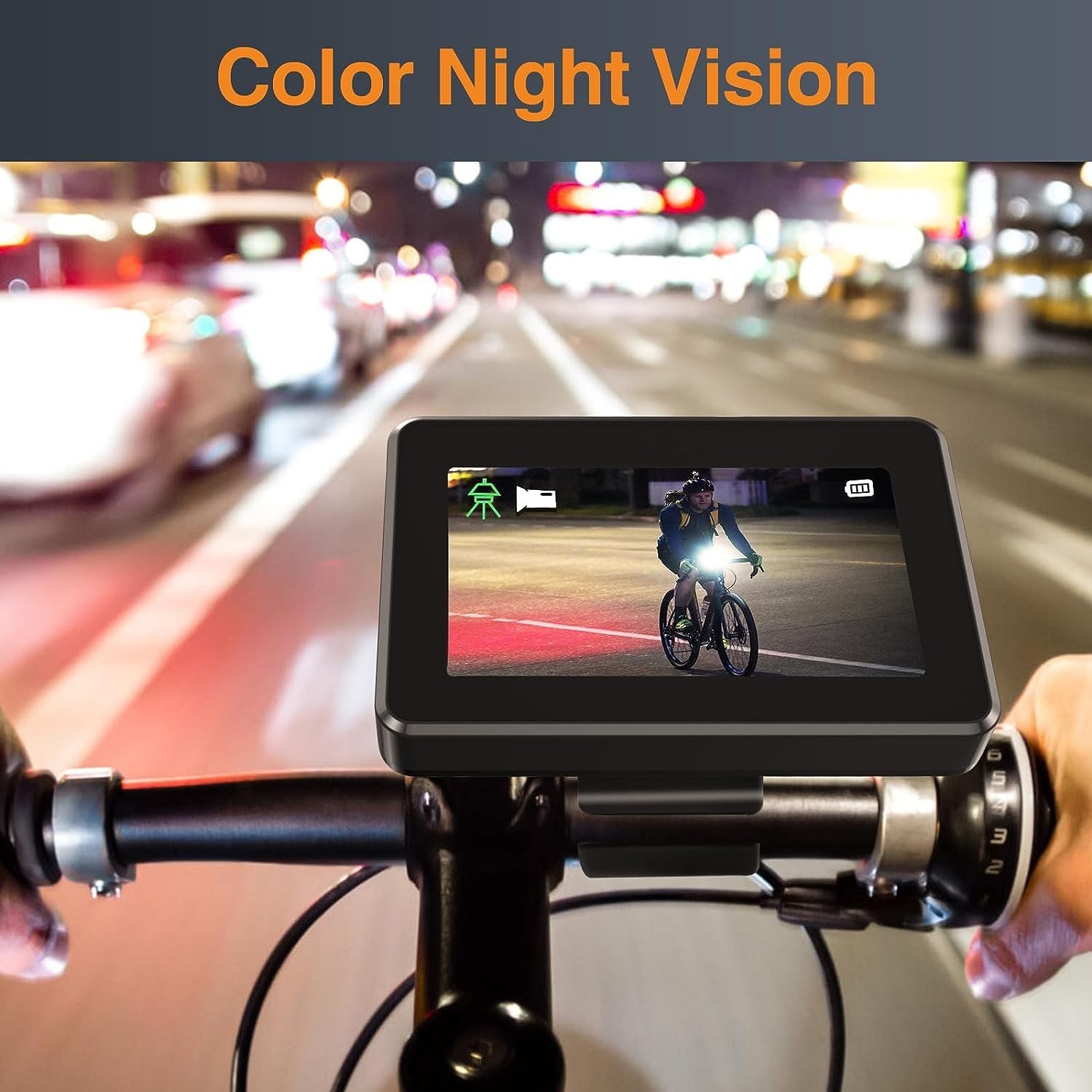 מצלמת אופניים אחורית עם ראיית לילה עם סט מוניטור