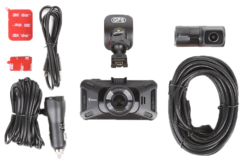 מצלמת רכב DOD GS980D - תכולת החבילה