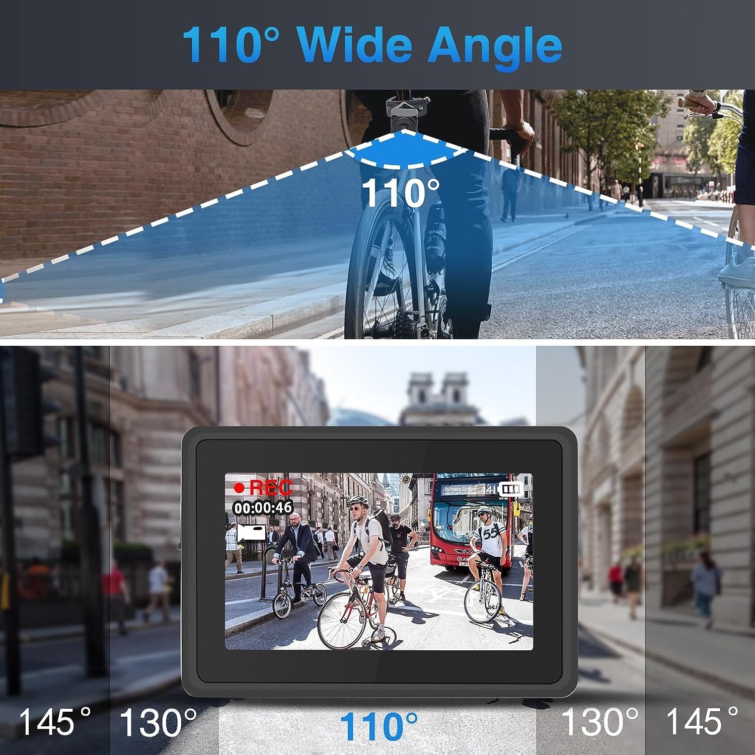 סט מצלמות אופניים - זווית צפייה 110 מעלות