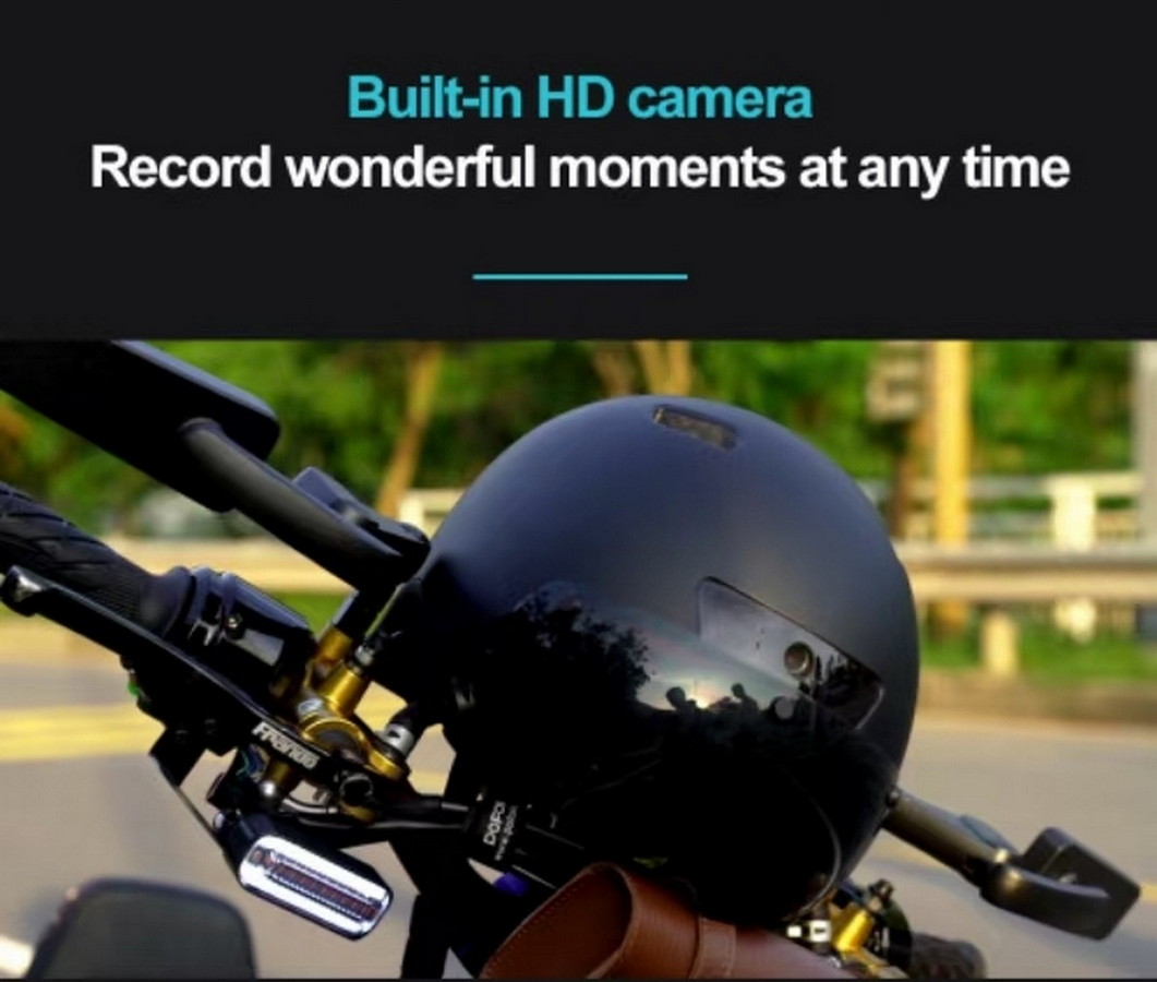 מצלמה מובנית בקסדת אופניים עם הקלטה
