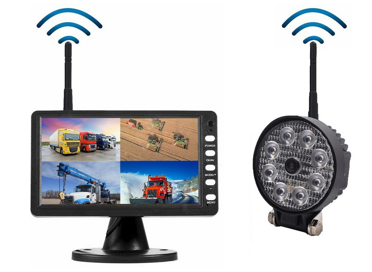 סט הפוך מצלמת WiFi 120° עם 720P AHD עם 8x נורת LED + צג LCD דיגיטלי בגודל 7 אינץ'