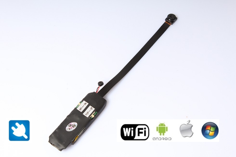 מצלמת מיני חריר wifi עם סוללה משולבת ואנטנה