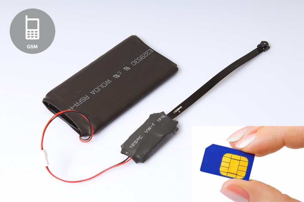 מצלמת חריר ריגול Gsm בכרטיס SIM ו-SD