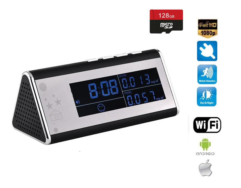 שעון מעורר עם מצלמת wifi full hd