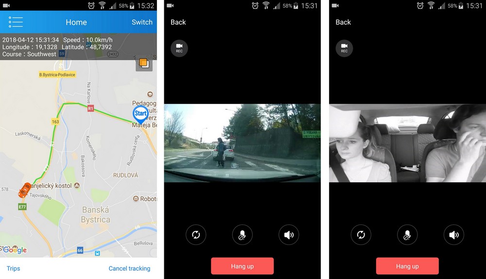 מצלמת רכב 3g עם GPS - מעקב באמצעות אפליקציה