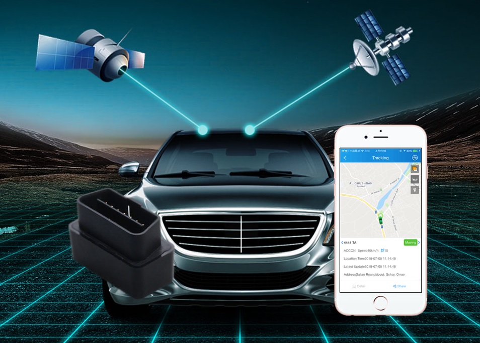 איתור gps ו-lbs ב-obd