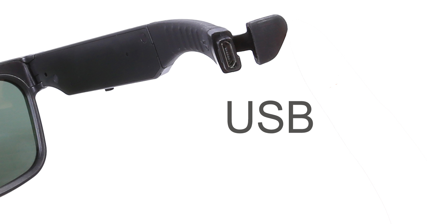 משקפיים עם הקלטה דיסקרטית של המצלמה - יציאת USB נסתרת