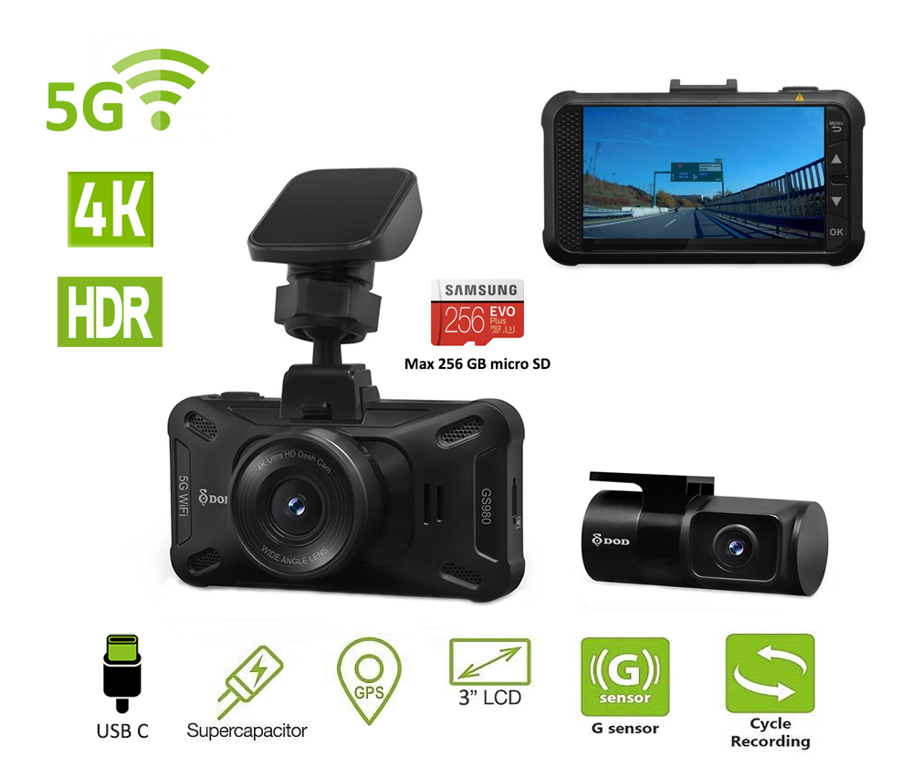 מצלמת הרכב הטובה ביותר 4k 5G עם GPS